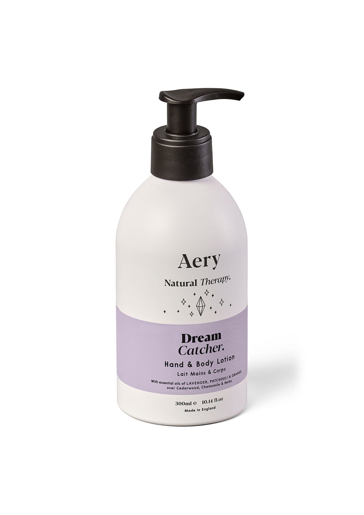 Lilac Dream Catcher Hand and Body Lotion by Aery displayed on white background 