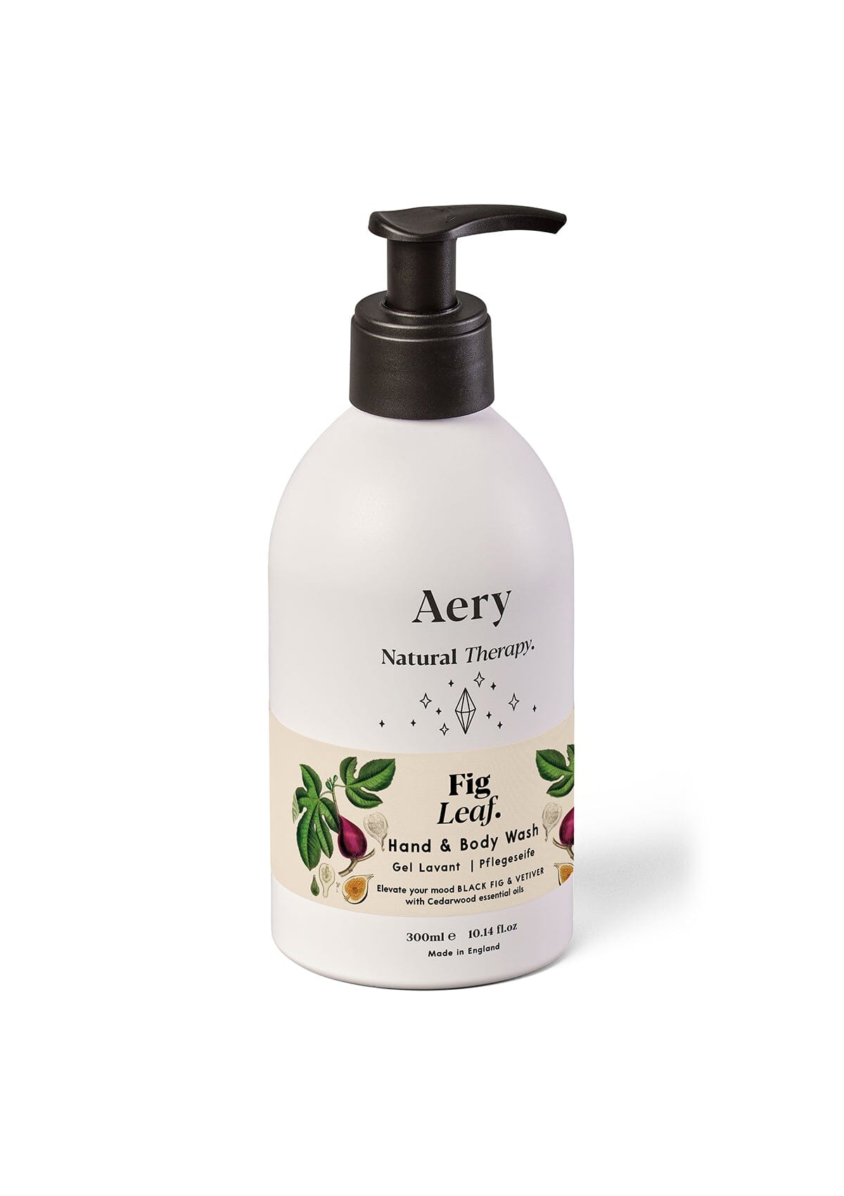 Cream Fig Leaf Hand and Body Wash by Aery displayed on white background 