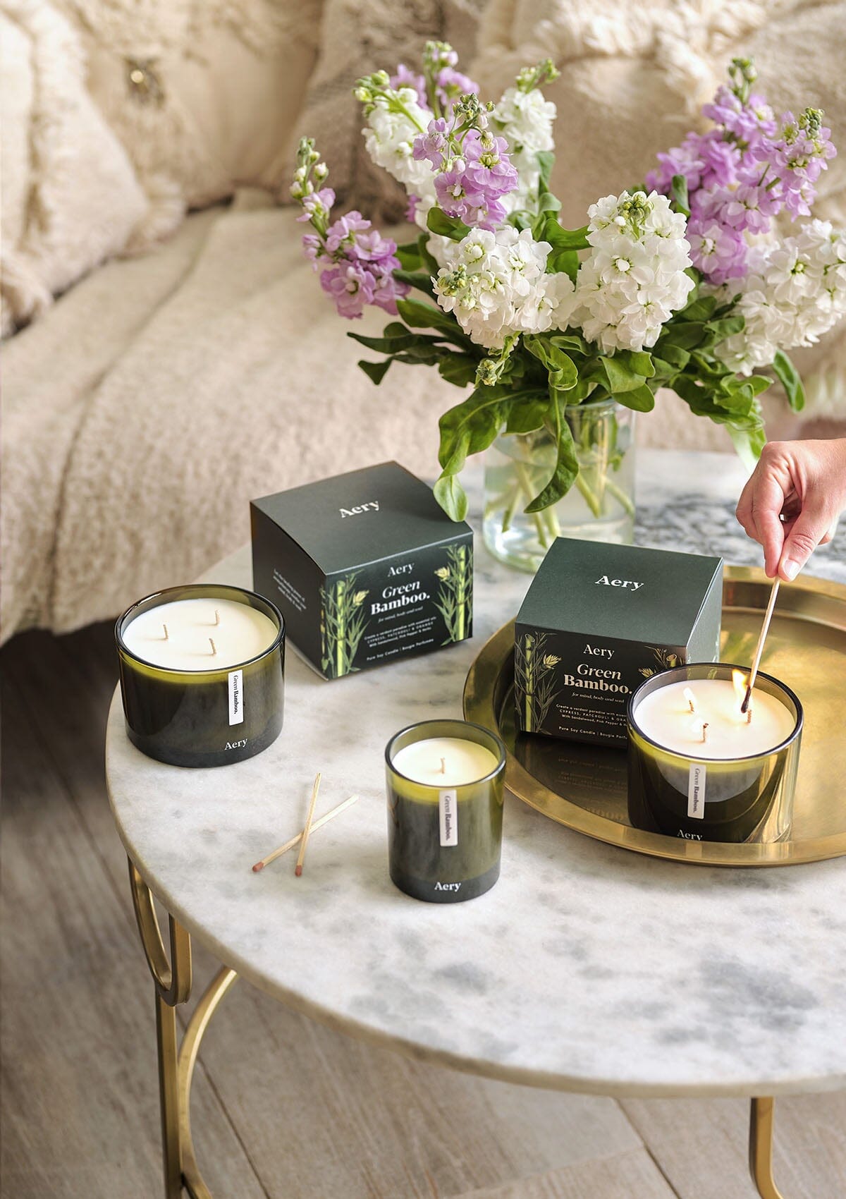 Green Bamboo Triple Wick Candle