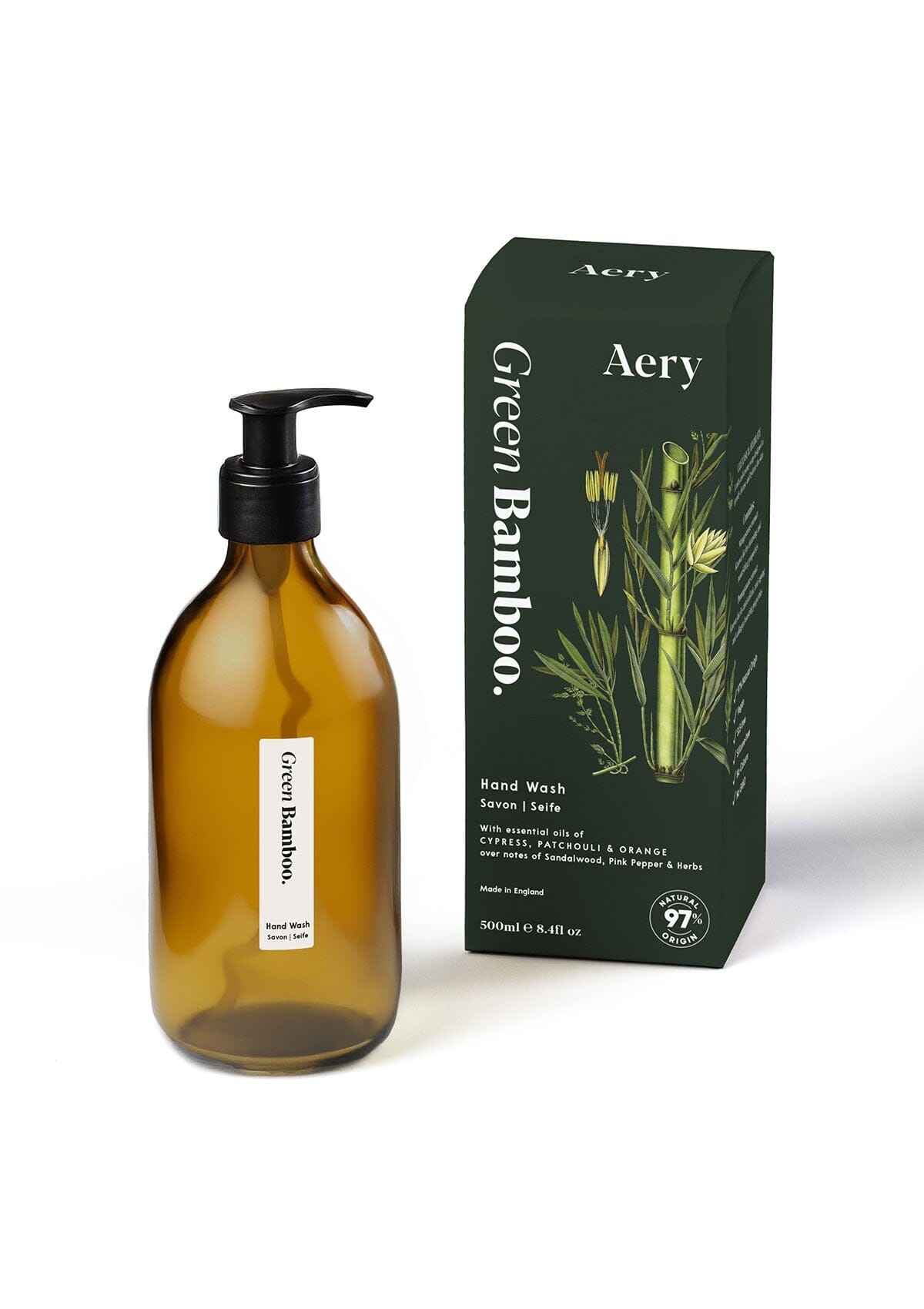 Green Bamboo Hand Wash - Cypress Patchouli and Orange