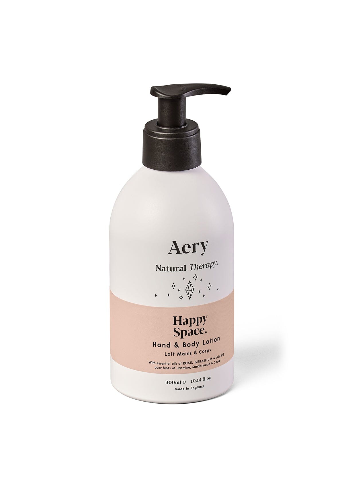 Pink Happy Space Hand and Body Lotion by Aery displayed on white background