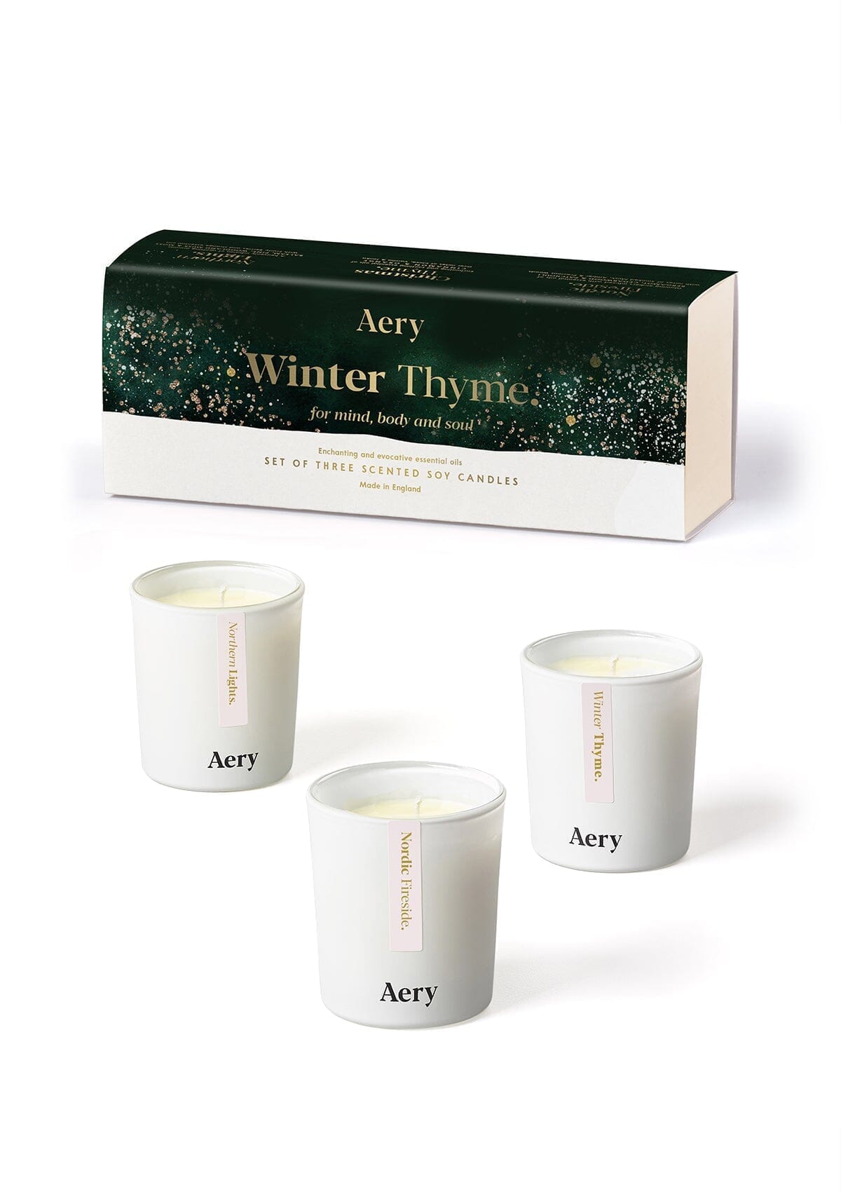 Winter Thyme Gift Set of 3 - mini Candles