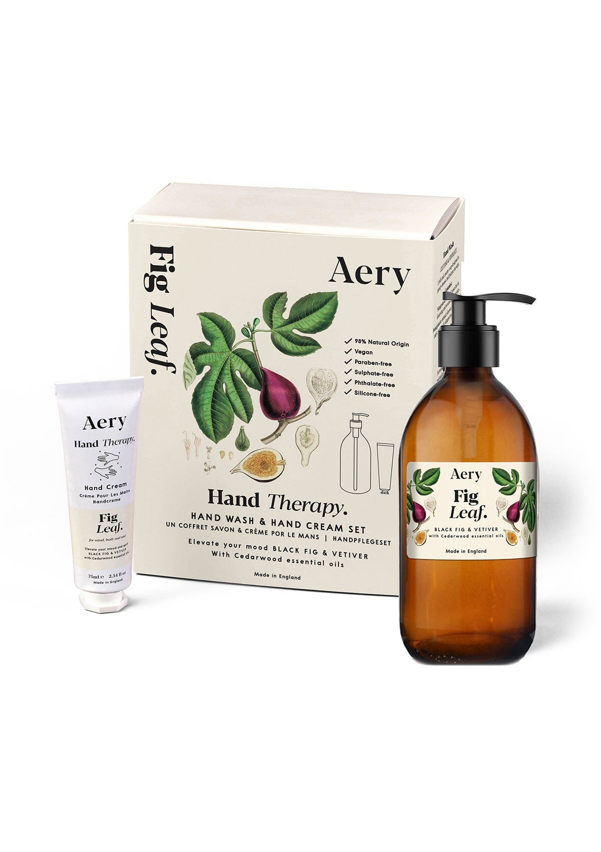 Fig Leaf Hand Therapy Set - Black Fig Vetiver and Cedarwood