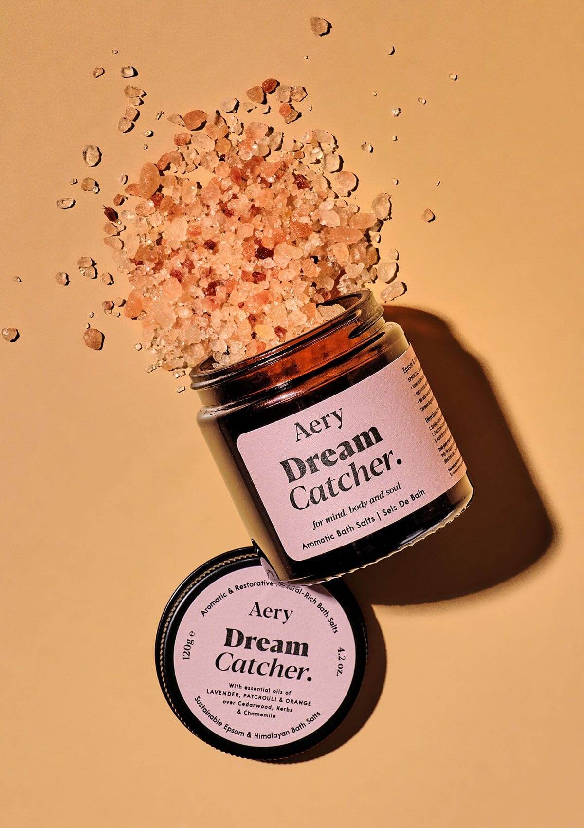 Dream Catcher Bath Salts - Lavender Patchouli and Orange Mini Amber Glass