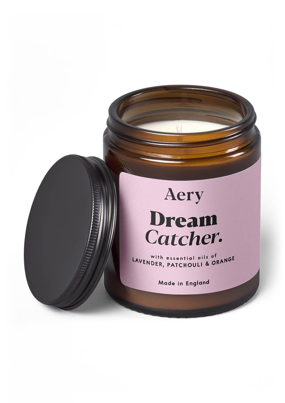 Dream Catcher jar candle by Aery on white candle 