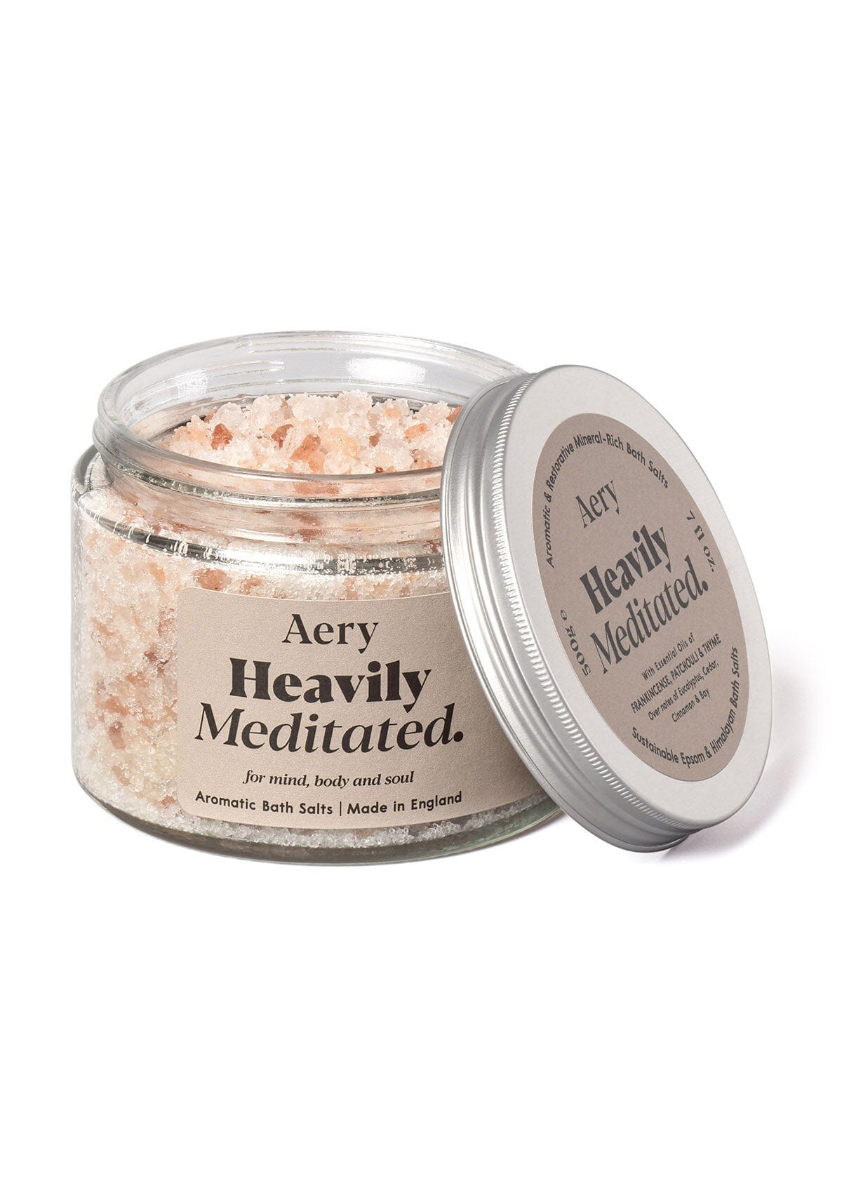 Heavily Meditated bath salts by Aery on white background 