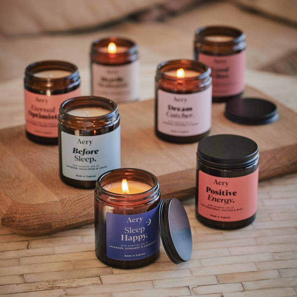 assortment of aery living aromatherapy jar candles in apothecary jars 
