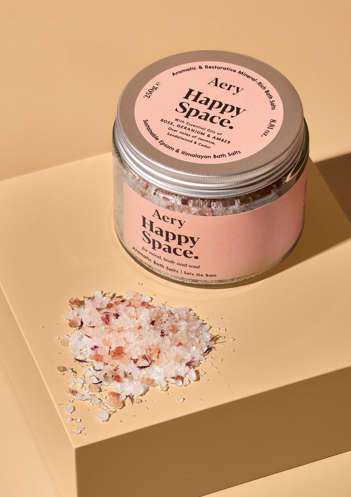 Happy Space Bath Salts - Rose Geranium and Amber