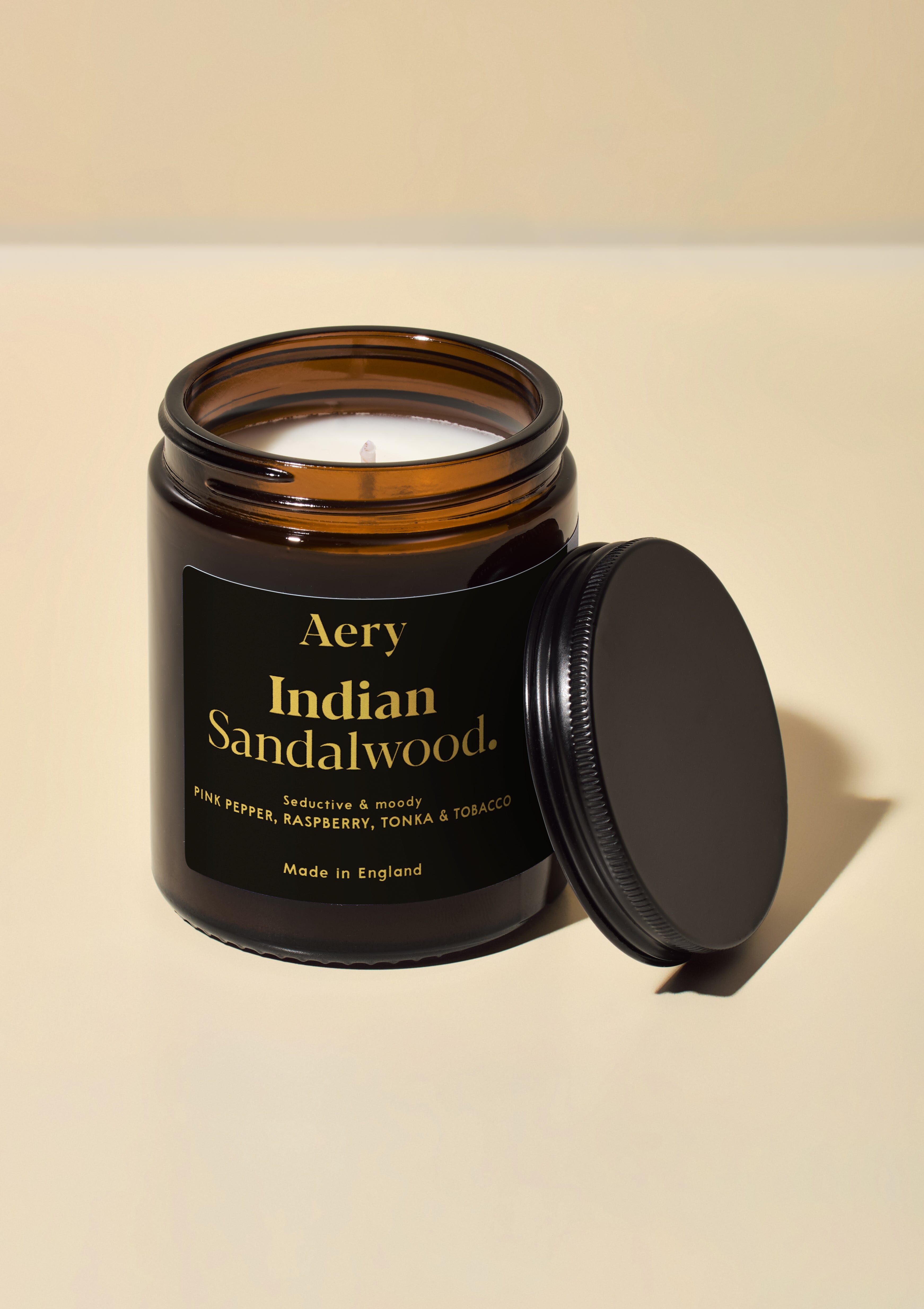 Indian Sandalwood Scented Jar Candle - Pepper Raspberry and Tonka