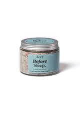 aery living before sleep bath salts in glass tub with blue label