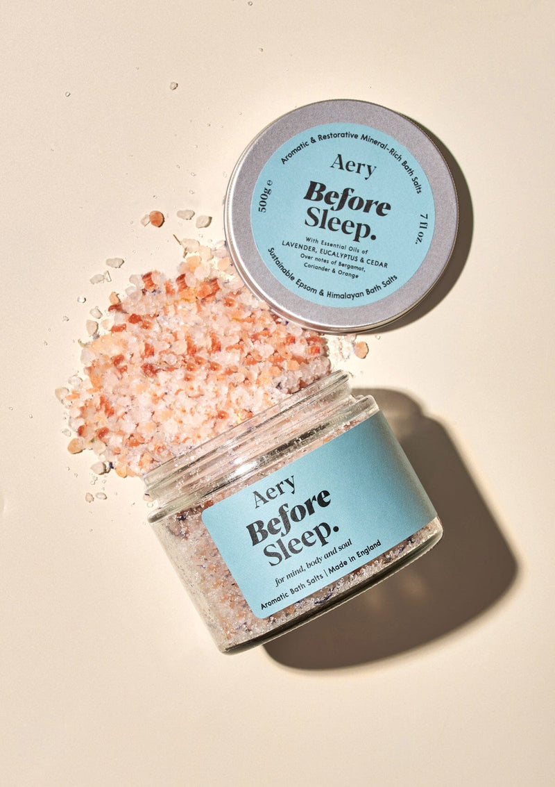 aery living before sleep lavender bath salts displayed decoratively